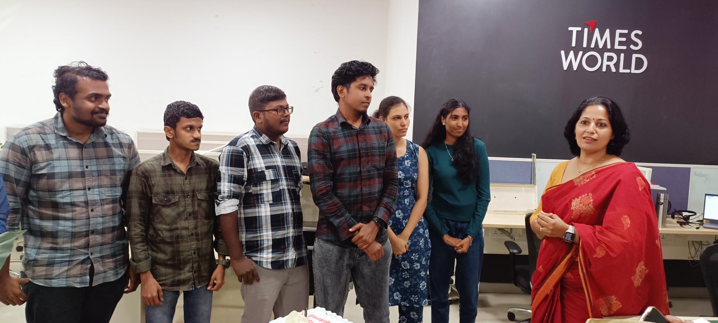 Timesworld Trivandrum honors Interns on successful completion of training program